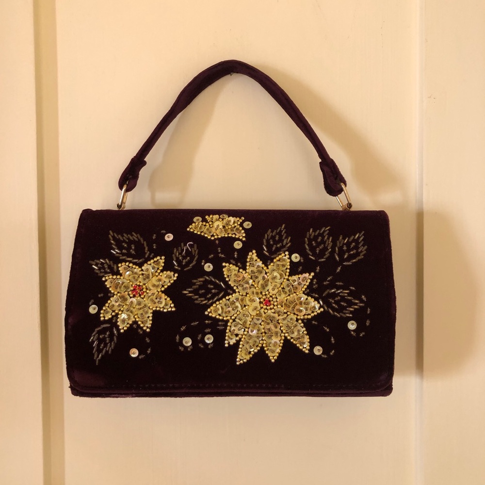 Adorable vintage red velvet purse